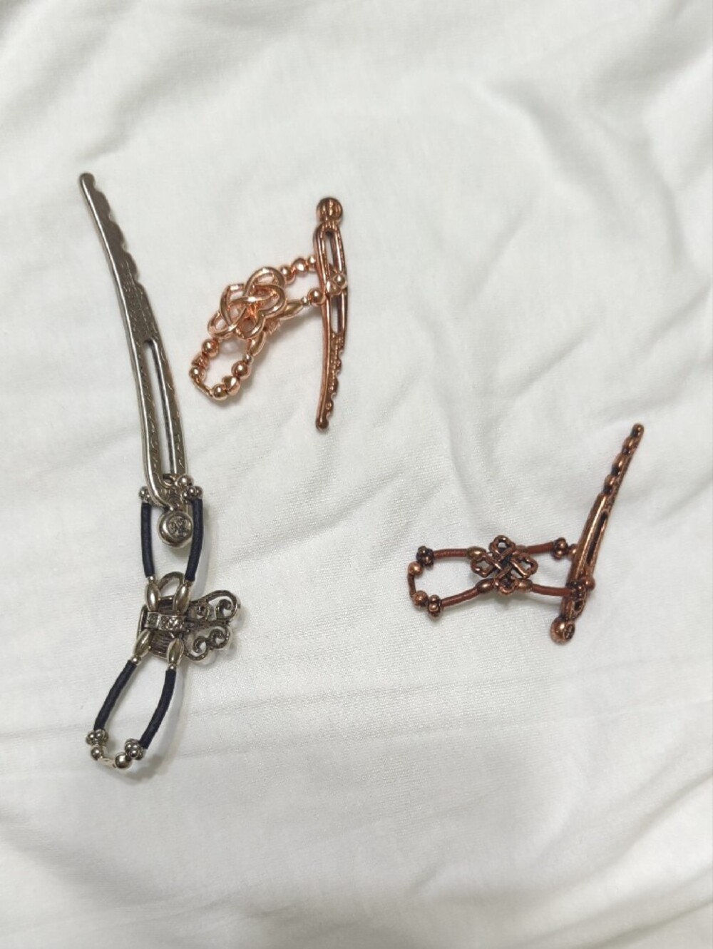 Women’s Lila Rose Decorative Hair Clips Set - Rose Gold, Brass & Silver - Picture 3 of 5